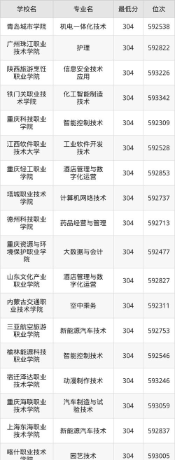 山东高考304分能上的大学有哪些？
