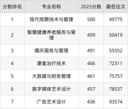 武汉民政职业学院2024年在安徽录取分数线、对应位次