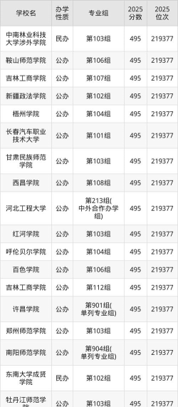 河南高考490分左右能上什么大学