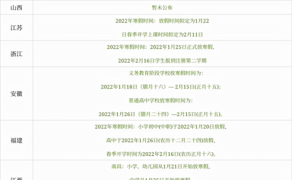 2024内蒙中小学寒假放假时间什么时候