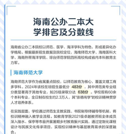 2024海南公办二本大学有哪些