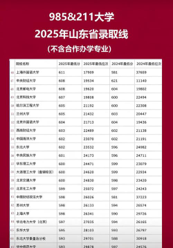 985和211大学录取分数线多少