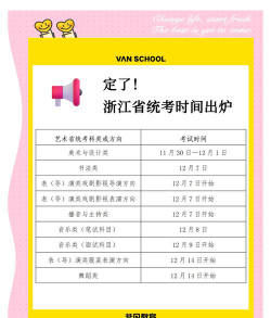 2025浙江艺术统考/联考什么时候考试