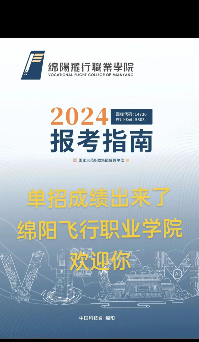 绵阳飞行职业学院2024年在河北各专业录取分数线
