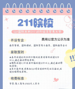2024外经贸大学3加1项目介绍