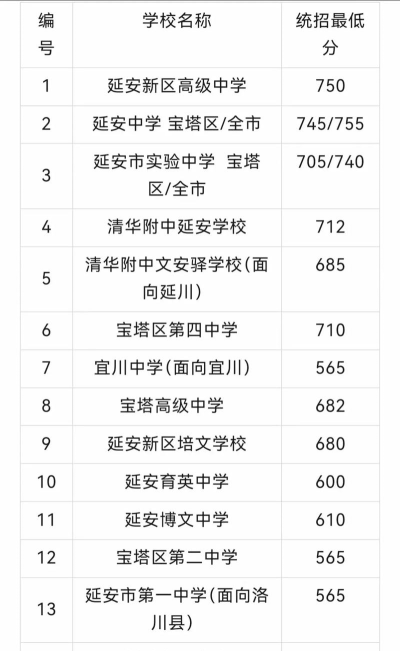延安中考200-300分能读什么学校