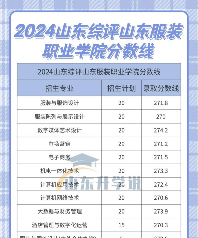 2024年山东服装职业学院在山东全部专业录取位次、分数线