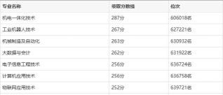 2024年四川电子机械职业技术学院在浙江全部专业录取位次、分数线
