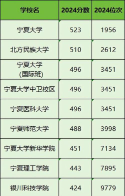 2025宁夏610分能上的大学有哪些