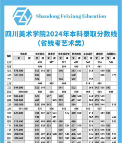 四川美术学院2024年在广东各专业录取分数线