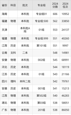 嘉兴大学2024年在四川各专业录取分数线