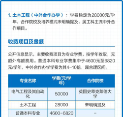 东北电力大学中外合作办学学费多少