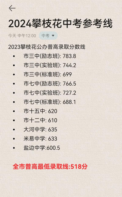 2024年攀枝花中考200-300分读什么学校好