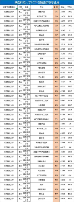 2024年陕西科技大学镐京学院在四川全部专业录取位次、分数线