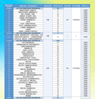 2024年武汉工程大学邮电与信息工程学院在云南全部专业录取位次、分数线