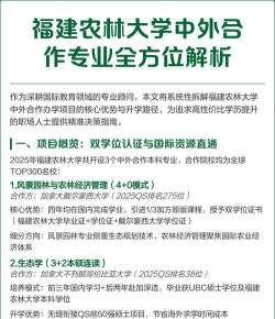 福建农林大学中外合作专业得报考吗