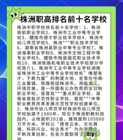 株洲市的国家级重点职校有哪几个