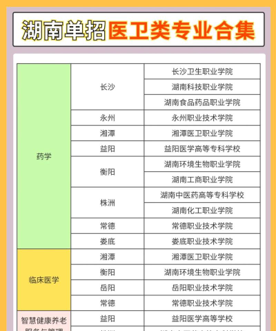 湖南医卫类中专有哪些
