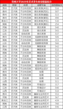 2025美术生文化课584分能上贵州大学吗