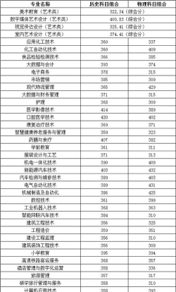 晋中信息学院2024年在安徽各专业录取分数线