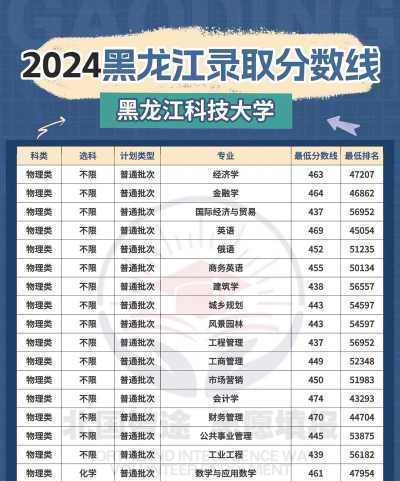 2024年黑龙江科技大学在河南录取分数线