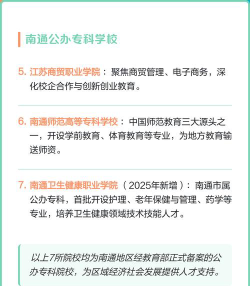 2025南通公办护理学校有哪些