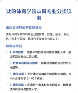 沈阳体育学院开设哪些专业