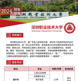 2024年深圳职业技术大学有哪些专业比较好