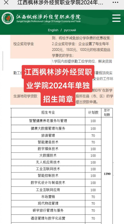 2024年江西枫林涉外经贸职业学院有哪些专业比较好