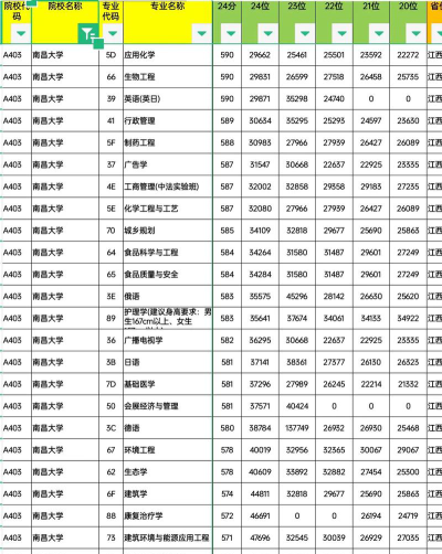 南昌大学2025年在山东各专业录取分数线
