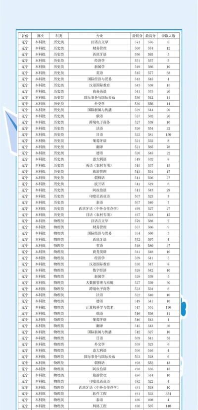 2025年大连外国语大学有有哪些专业推荐
