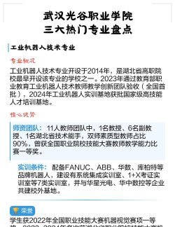 2025年武汉光谷职业学院有有哪些专业推荐