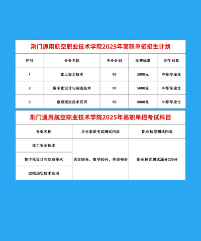 2025年荆门通用航空职业技术学院有有哪些专业推荐