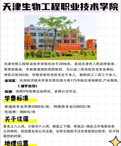 2025年天津生物工程职业技术学院有哪些专业推荐