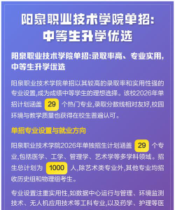 2025年阳泉职业技术学院有哪些专业推荐