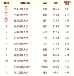 2024年中国民族类大学ABC排名[2025年最新更新]