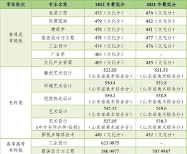 山东工艺美术学院2024年在湖南录取分数线、对应位次