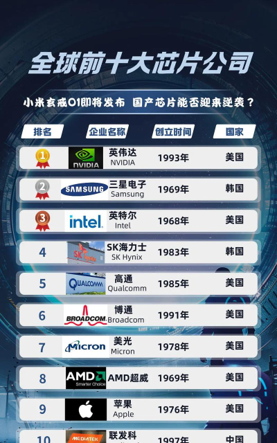 芯片公司专业排名第一