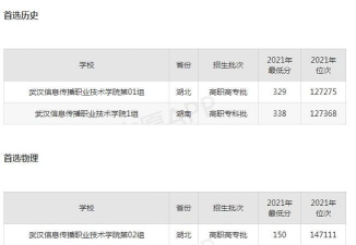山东高考成绩多少分能报考武汉信息传播职业技术学院？