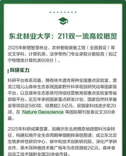 东北林业大学双一流学科完整名单