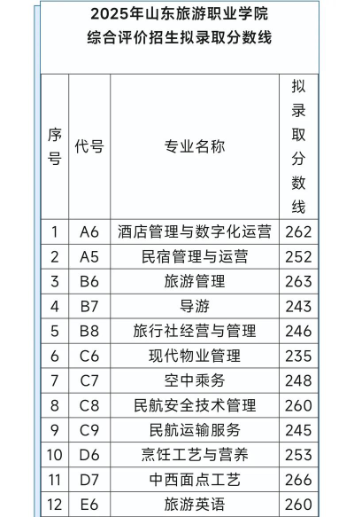 山东高考成绩多少分能报考山东旅游职业学院？