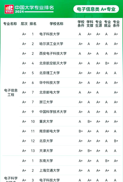 2024大学里电子信息专业排名