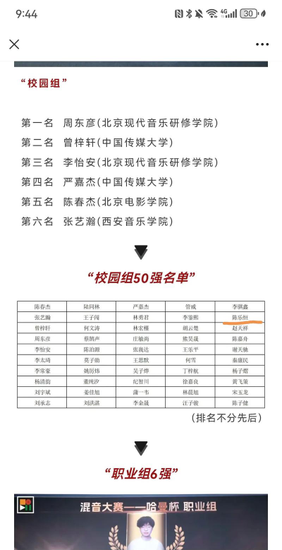 2024录音师专业排名