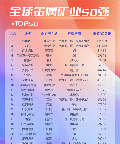2024世界矿业专业排名