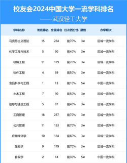 2024武汉轻工优势专业排名
