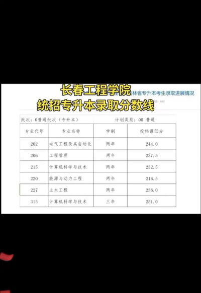 2025年长春工程学院在安徽投档分数线汇总