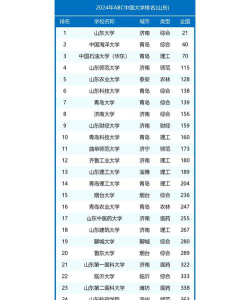 2024年山大优势专业排名