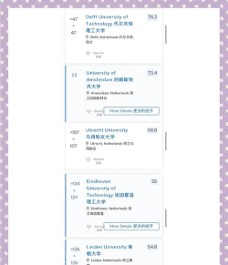 2024年荷兰大学专业排名
