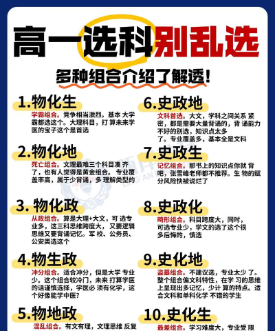 高一选科怎么选最好