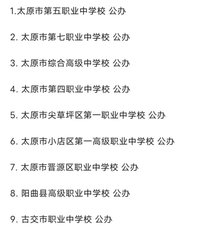 2024年山西排名前五的中专学校名单